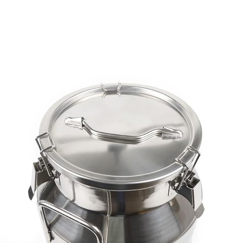 20L/5.28Gal Stainless Steel Milk Can, Milk Transport Can, Jug Wine Pail Bucket Bottle, Liquid Container Storage Barrel with Strong Silicone Sealed Lid, Stainless Steel Sealed Tank - size: 20L/5.28Gal