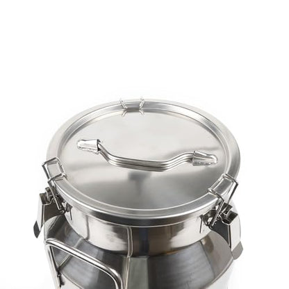 20L/5.28Gal Stainless Steel Milk Can, Milk Transport Can, Jug Wine Pail Bucket Bottle, Liquid Container Storage Barrel with Strong Silicone Sealed Lid, Stainless Steel Sealed Tank - size: 20L/5.28Gal