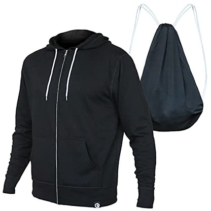 Quikflip 2-in-1 Reversible Backpack Hoodie (As Seen on SHARK TANK) Unisex Full-Zip Hero Hoodie Lite - color: Black, size: X-Small