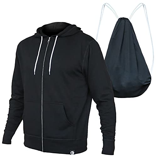Quikflip 2-in-1 Reversible Backpack Hoodie (As Seen on SHARK TANK) Unisex Full-Zip Hero Hoodie Lite - color: Black, size: Small