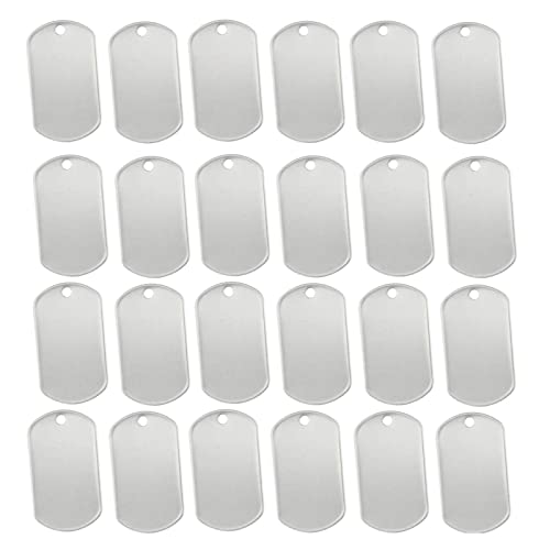 Orgrimmar 100PCS Dog Tag Shiny Stainless Steel Military spec Engraved-Blank