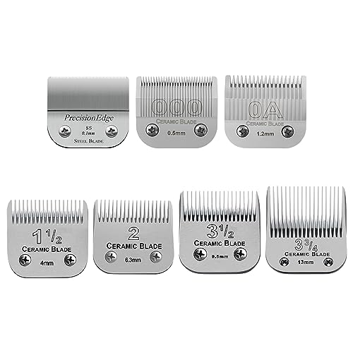 Replacement Blades set compatible with Oster Classic 76/Andis dog Clippers - color: 0.5MM-13MM(7 PACK)
