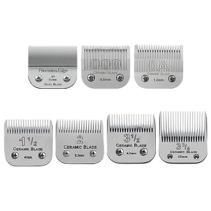Replacement Blades set compatible with Oster Classic 76/Andis dog Clippers - color: 0.5MM-13MM(7 PACK)