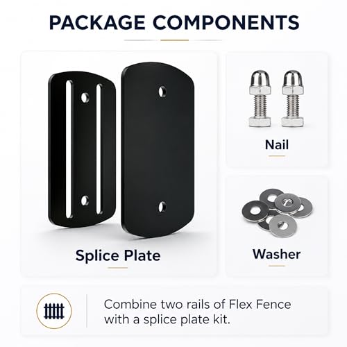 Equine Fencing Accessory Splice Plate Kit 8pcs, Weatherproof Horse Fence, Suitable for Equine Events, Clubs and Outdoor Riding Perimeter Use - size: Splice Plate