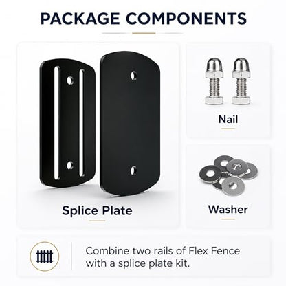 Equine Fencing Accessory Splice Plate Kit 8pcs, Weatherproof Horse Fence, Suitable for Equine Events, Clubs and Outdoor Riding Perimeter Use - size: Splice Plate