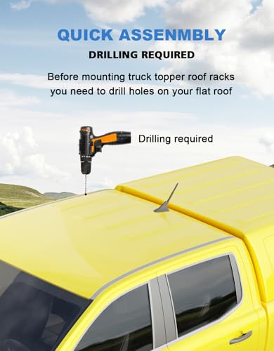 500lbs Universal Roof Ladder Rack 57" for Van & Pickup Truck Cap & Topper - size: Fit for Pickup Truck Cap & Topper