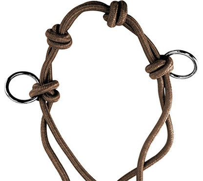 Southwestern Equine Side Pull Rope Halters with Nickle Plated Rings - color: Brown