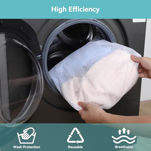 OTraki 2pc Honeycomb Mesh Laundry Bags for Delicates, 13x16 & 16x18 Inches