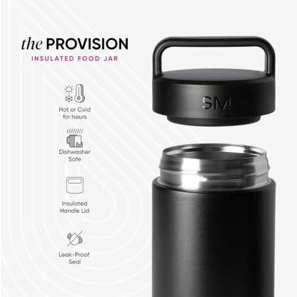 Simple Modern Insulated Food Jar with Handle | 12oz | Pink | Provision Stainless Steel Food Jar, Lunch Container | Leak Proof for Adults, Smoothie Bowl, Soup | Blush - color: -Blush, size: 12 Ounces