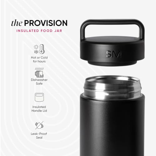 Simple Modern Insulated Food Jar with Handle | 12oz | Navy | Provision Stainless Steel Food Jar, Lunch Container | Leak Proof for Adults, Smoothie Bowl, Soup | Deep Ocean - color: -Deep Ocean, size: 12 Ounces