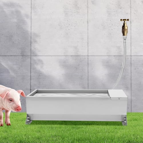 Automatic Horse Waterer, Self Filling Livestock Water Trough w/Float Valve & Water Hose, 304 Stainless Steel 3 Gallon Horse Water Trough Auto Fill Outdoor Water Bowl for Dogs,Cows,Calf,Goats