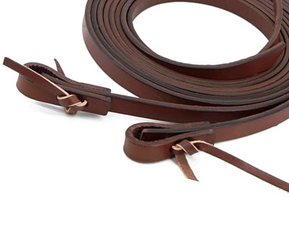 Leather Split Reins, Oiled Supple Ranch Reins for Western Horse ProTack, 5/8" x 8'
