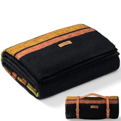 Molithe 100% Wool Blanket, 62" x 86", Warm, Thick, Military, Camping Gear - color: Sunset, size: Large