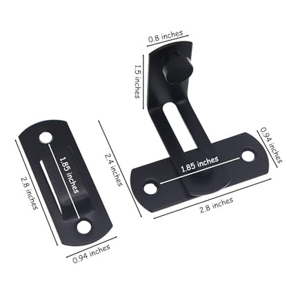 WAYDA Barn Door Lock, 90 Degree Right Stainless Steel Angle Door Latch Buckle for Doors and Windows | Sliding Gate Latches for Doors, Gates, Cabinets, Sheds, Fences Carbon Steel Gate Hardware