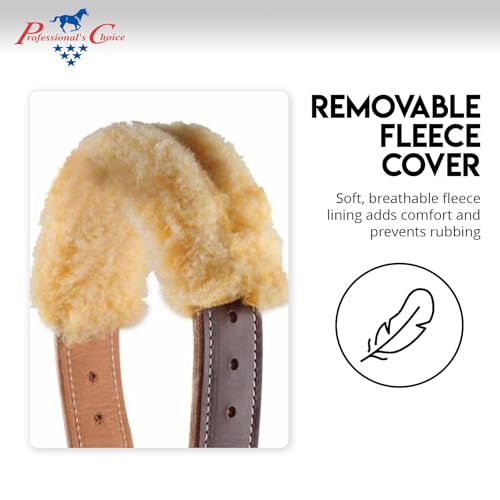 Professional's Choice The Dare Cribbing Control Collar | Durable Leather Cribbing Prevention for Horses | Fully Reversible Adjustable Fit with Removable Fleece - color: Burgundy