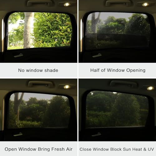 2 Pack 21''x40'' Car Front Side Window Screen Mesh Shades for Camping | Breathable Mesh Car Window Sunshade for SUVs Cars UV-Protection Car Camping Overnight Sleeping Car Window Shade for Baby - size: Front Side Window Shade