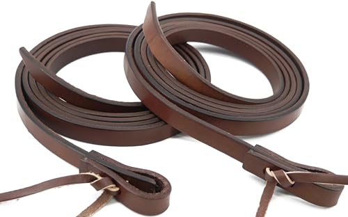 Leather Split Reins, Heavy Oil Weighted,Broken in,Supple Leather Reins for Horse, 5/8 inch x 8 feet