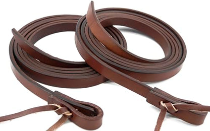 Leather Split Reins, Heavy Oil Weighted,Broken in,Supple Leather Reins for Horse, 5/8 inch x 8 feet
