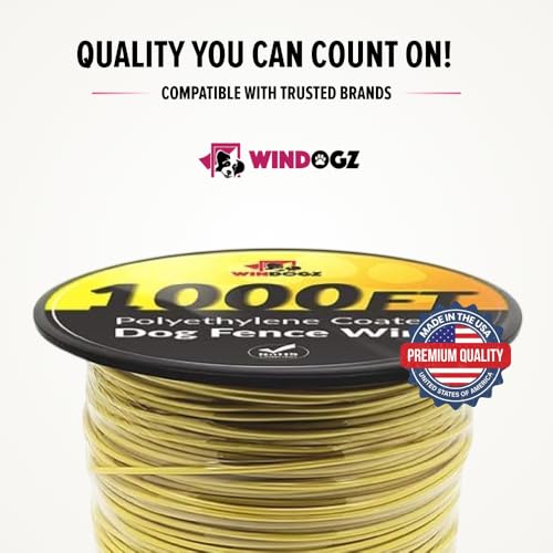 Dog Fence Wire for Electric Dog Fence System, 1000 ft, Covers 1 Acre Area, Easy to Install, Compatible with reputable Underground Fence Brands, Durable, 20 Gauge Wire .025 Polyethylene Coated - size: 1000 FT