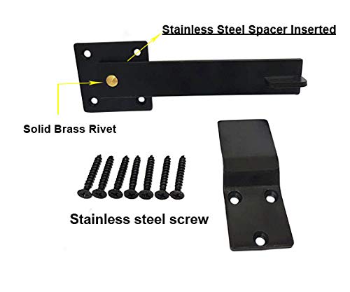 QCAA Heavy Duty Bar Door Farm Gate Latch, 5.5", Steel, Matte Black, 1 Pack