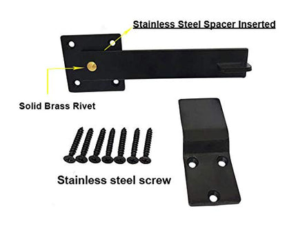 QCAA Heavy Duty Bar Door Farm Gate Latch, 5.5", Steel, Matte Black, 1 Pack