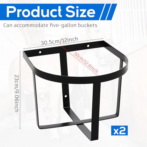 Teenyyou Bucket Hangers for Horse, Metal Wall Mount, 2 Pcs, Two Strip Style