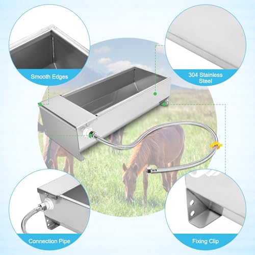 Automatic Livestock Waterer 7.5L Stainless Steel Float Valve Water Bowl