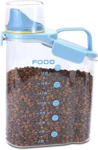 Dog Food Storage Container with Large Pour Spout, Blue - color: Blue
