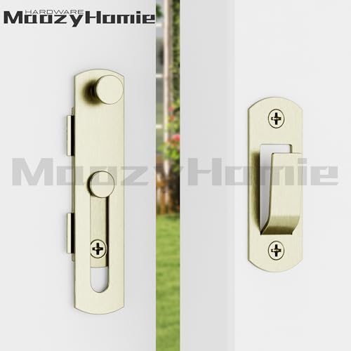 4 Inch Flip Latch Gate Latches, 180 Degree Flip Barn Door Lock Latch, Heavy Duty SUS304 Stainless Steel Flip Sliding Latch, Bolt Buckle Lock for Barn Wood Fence Sliding Doors, Bronze,2 Pack - color: Bronze