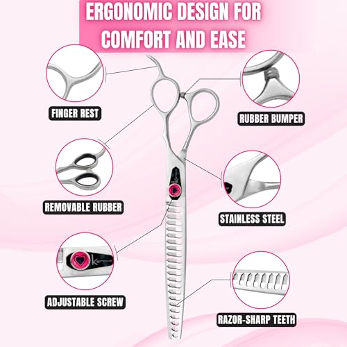 Kenchii Love Dog Grooming Shears, 22 Tooth Blender - size: 22 Tooth Blender