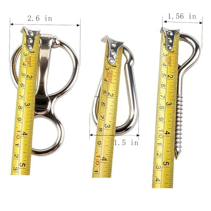 2PCS Magnetic Release Horse Tie Ring Safe Tack with Eye Bolt Quick Snap to Prevent Horses from Pulling Back Reduce Stress