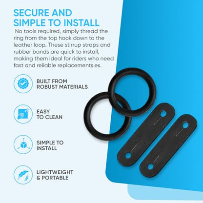 YNR Peacock Safety Iron Stirrups with Rubber Rings, 1 Pair