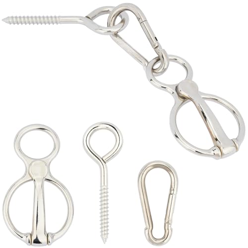 2 Pack Horse Tie Ring,304 Stainless Steel Safe Horse Training Equipment with Eye Bolt, Durable Tack and Supplies Prevents Pulling Back