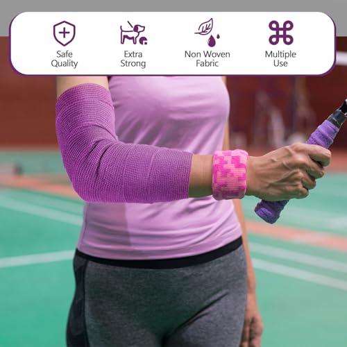 Treela 36 Pcs Self Adherent Bandage 4" X 5 Yard Wrap Breathable - color: Purple, size: 4" X 5 Yard