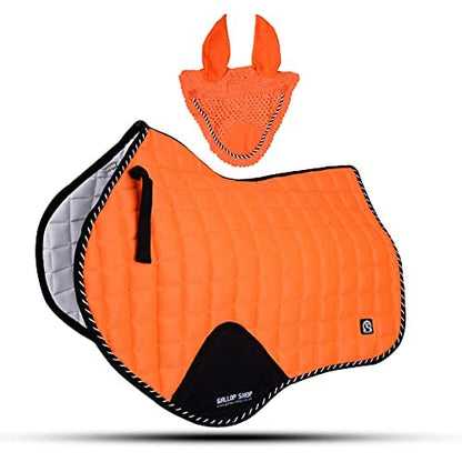 Close Contact Jumping Saddle Cloth Numnah Saddle Pads Free Ear (Ship from USA) - color: White, size: Full