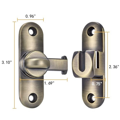 Bronze 90/180 Degree Barn Door Latches,Flip Gate Lock - color: Bronze