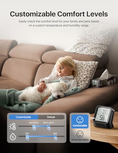 X-Sense Wi-Fi Thermometer Hygrometer with LCD, Base Station not Included - color: Black, size: Digital, 1-Pack (Base Station not included)