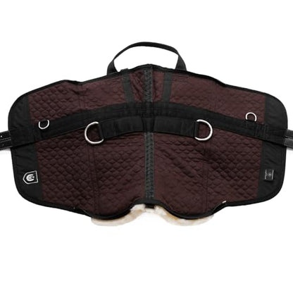 Werner Christ Horse Bareback Pad IBERICA Plus treeless Saddle in Spanish Style, Made of Real Sheepskin - color: Beige (Brown/Nature), size: Full