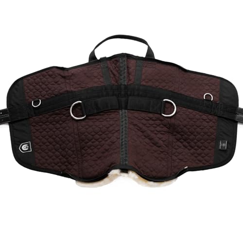 Werner Christ Horse Bareback Pad IBERICA Plus treeless Saddle in Spanish Style, Made of Real Sheepskin - color: Beige (Brown/Nature), size: Full