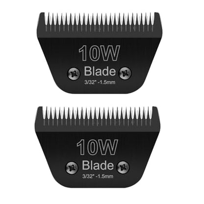 2PCS 10W Wide Blades Dog Grooming Blades Compatible with Andis Dog Clippers - size: Black/10W