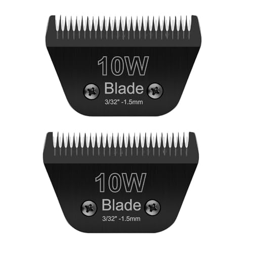 2PCS 10W Wide Blades Dog Grooming Blades Compatible with Andis Dog Clippers - size: Black/10W