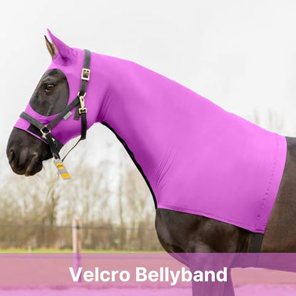 Resistance Horse Hood Slinky Lycra Zippered Mane Braid Shoulder Guard - Horse Sleazy Slickers Care Sheet