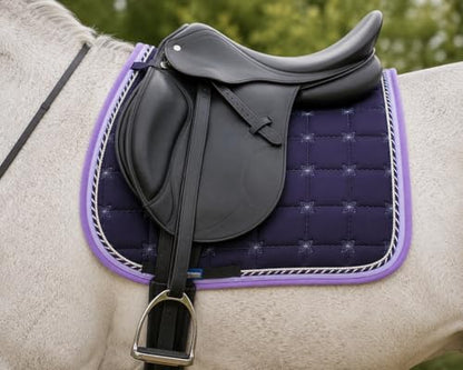 Horse Cotton Quilted All Purpose English Saddle PAD Trail Contoured Purple 72F38