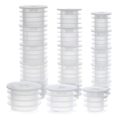 Juvale Medicine Bottle Adapter for Syringe - 45 Pack, 17/21/24 mm, Clear Polypropylene - Press-In Bottle Adapter for Oral Syringes - For Pediatric & Veterinary Dosing
