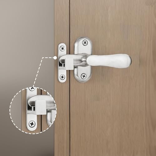 2 Pack 360 Degree Flip Bathroom Stall Latch for Inside Door | 3 Locking Methods Stainless Steel Barn Door Latch Heavy Duty Gate Hardware (Brushed Steel) - color: Brushed Stainless Steel
