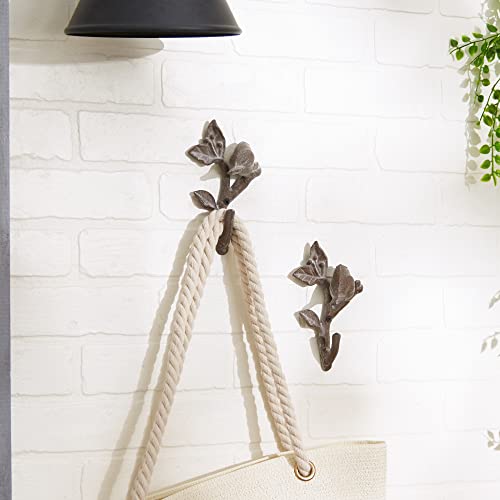DII Cast Iron Decorative Wall Hook Set, Bird with Leaves, 2 Count - size: Bird with Leaves