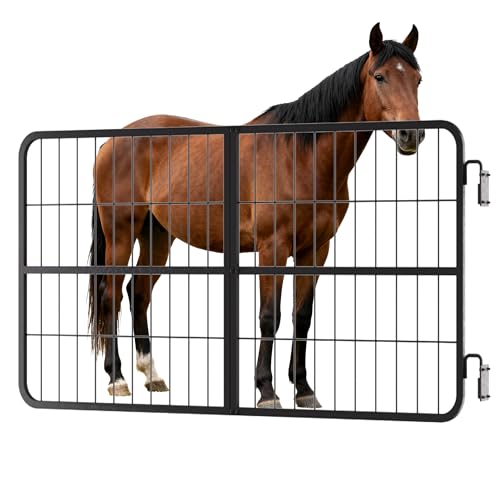 Heavy Duty Steel Horse Stall Gate, 48" W x 24" H Essential Horse Stall Guard, Fit Standard Barn Doorways for Barns or Horses Accessories