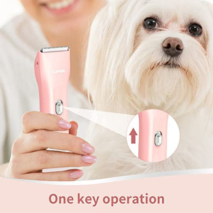 Dog Cat Home Hair Waterproof Clipper Portable Pet Shaver - color: L006-pink
