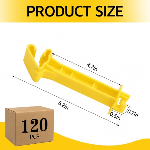 120 Pcs T Post Electric Insulators, 5" Electric Fence Extender Insulator - color: 120 Yellow