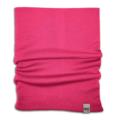 100% Merino Wool - Midweight Neck Gaiter - Skiing Neck Warmer - Winter Face Mask - Multipurpose Headwear - color: Blaze Pink